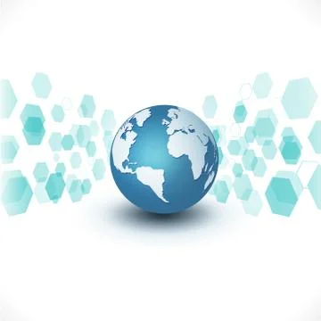 Futuristic world network communication and technology Stock Illustration