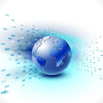 Futuristic world network communication and technology concept Stock Illustration