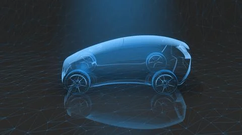 Futuristic x-ray car, view side Stock-Illustration