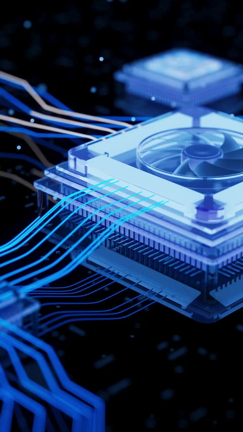Futuristic x-ray processor data flow Stock Footage 338986918