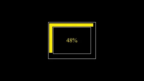 Futuristic yellow color loading bar countdown animation from 0% to 100% per.. Vídeo Stock 329480081