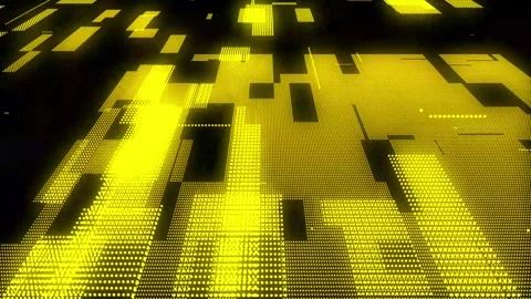 Futuristic yellow digital animated background. Abstract noise mosaic animat.. Stock Footage 295188001