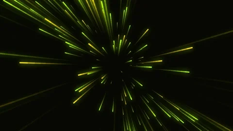 Futuristic yellow green hyperspace tunnel with seamless neon motion Video stock 339304528