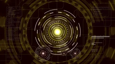 Futuristic Yellow Head-up Display. Stock Footage 71673516