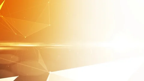 Futuristic yellow polygonal geometric background with vectors, lines and flares. Video stock 76403593