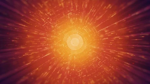 Futuristic Yellow Sphere and Rotating Lines on Orange Background Video stock 113824103