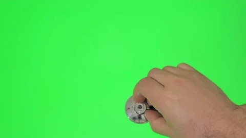 Futuristic young pharmacist using virtual screen on green screen, color key Stock Footage 224755110