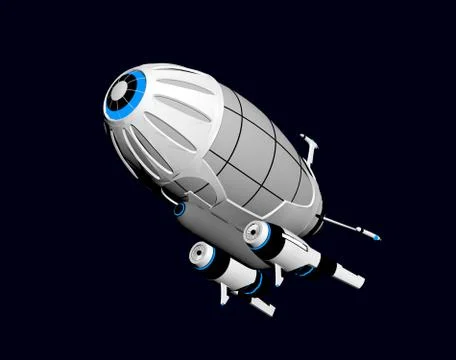 Futuristic zeppelin in the air Stock Illustration