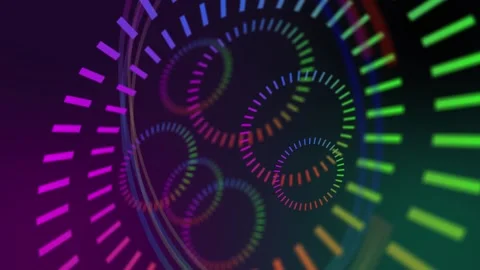 Futuristics Hud Background Purple Bubble Moving on Screen Stock Footage 185925872