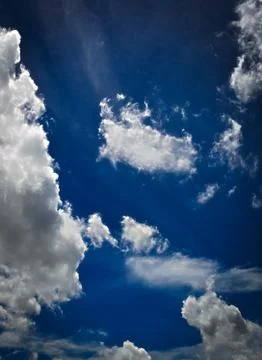 Fuzz cloud and deep blue sky Stock Photos