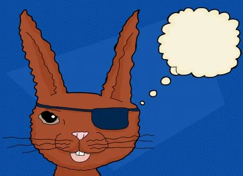 Fuzzy Cartoon Rabbit Stock Illustration