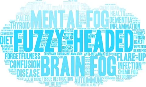 Fuzzy-Headed Word Cloud Stock Illustration