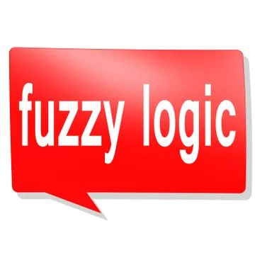 Fuzzy logic word on red speech bubble Stock Illustration