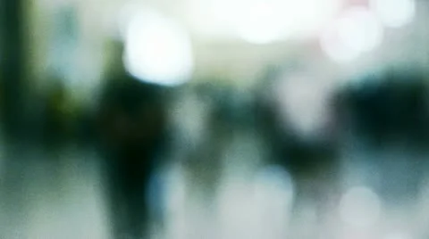 Fuzzy pedestrian silhouette. Stock Footage 11709964