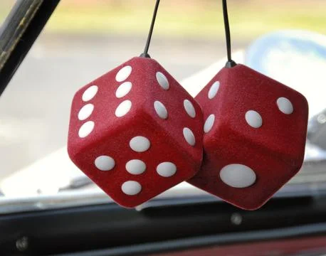 Fuzzy Red Dice Stock Photos