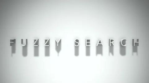 Fuzzy search 3D title animation with shadows on a white background Stock Footage 298004597