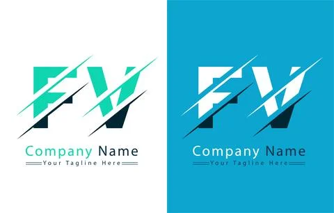 FV Letter Logo Design Template. Vector Logo Illustration Stock Illustration