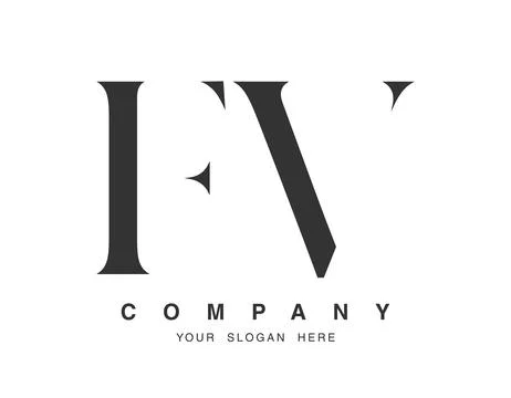 FV logo design. Initial letter f and v serif font style. Creative classic c.. Stock Illustration