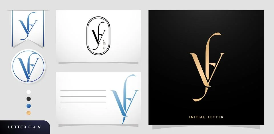FV Monogram Letter Stock Illustration