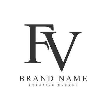 FV trendy logotype template. Initial letter f and v classic font style. Cre.. Stock Illustration
