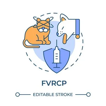 FVRCP flat linear concept icon Stock Illustration