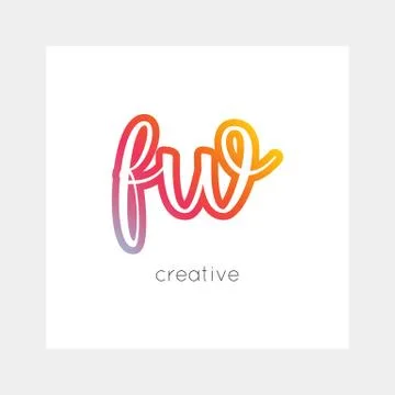 FW logo, vector. Useful as branding, app icon, alphabet combination, clip-art 库存插图