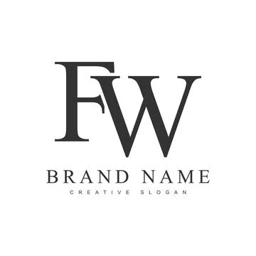 FW trendy logotype template. Initial letter f and w classic font style. Cre.. Stock Illustration
