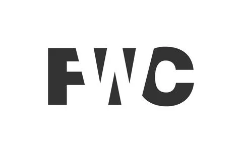 FWC logo design. Initial letter F W C bold font style for tech startups, co.. Stock Illustration
