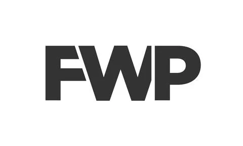 FWP logo design template with strong and modern bold text. Initial based ve.. Stock Illustration