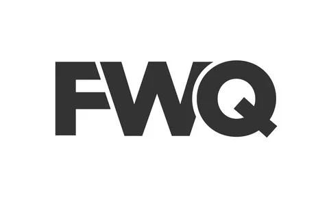 FWQ logo design template with strong and modern bold text. Initial based ve.. 스톡 일러스트