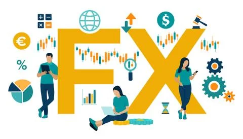 FX. Foreign Exchange Market. Global financial market. Stock Exchange. Forex B Stock Illustration