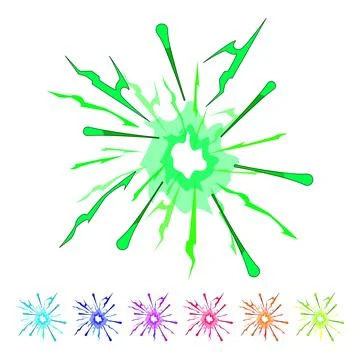Fx impact vfx cartoon vector graphic Stock Illustration