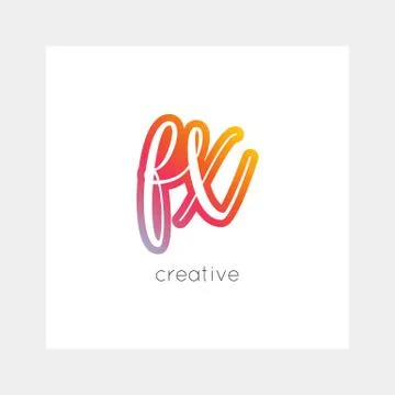 FX logo, vector. Useful as branding, app icon, alphabet combination, clip-art 库存插图