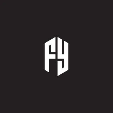 FY Logo monogram with hexagon shape style design template Stock Illustration
