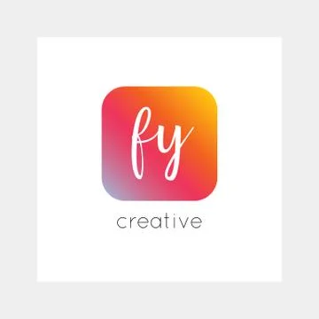FY logo, vector. Useful as branding, app icon, alphabet combination, clip-art 库存插图