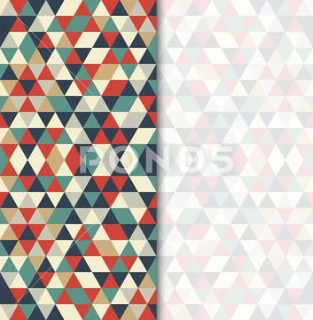 Fyer, poster with ornament from multi-colored triangles Stock Illustration