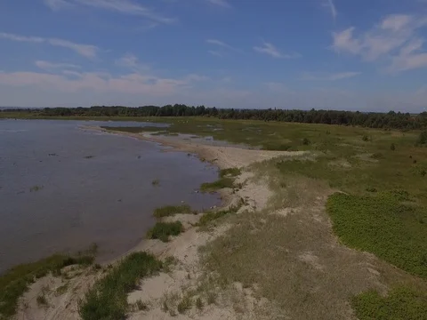 Fying alongside the coast line Stock Footage 84877539