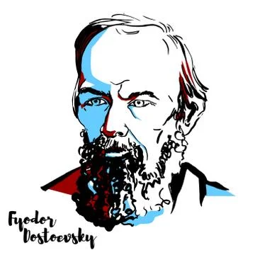 Fyodor Dostoevsky Stock Illustration
