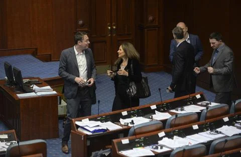 Fyrom Dissolution of the Parliament - Oct 2016 Stock Photos
