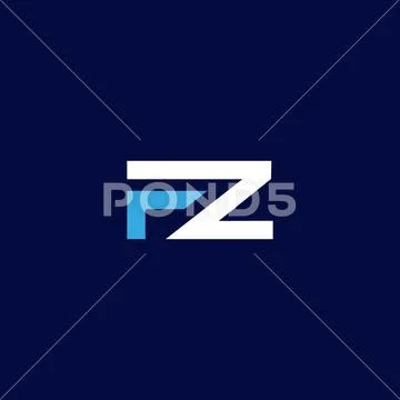 Premium Vector | Initial letter fz logo blue and black flat vector logo  design template elements