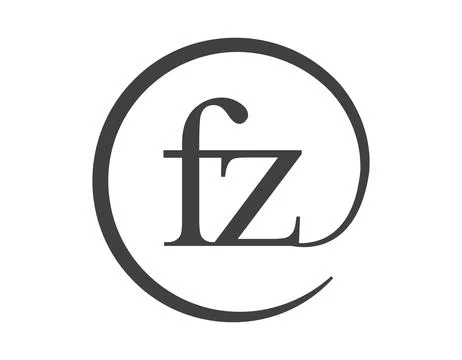 FZ logo from two letter with circle shape email sign style. F and Z round l.. Stock Illustration