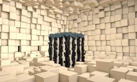 G-3d wall-seven Illustrazione stock