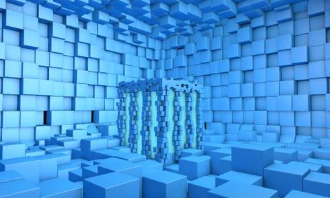 G-3d wall-six Stock Illustration