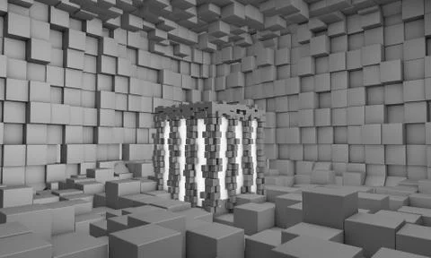 G-3d wall-three Stock Illustration