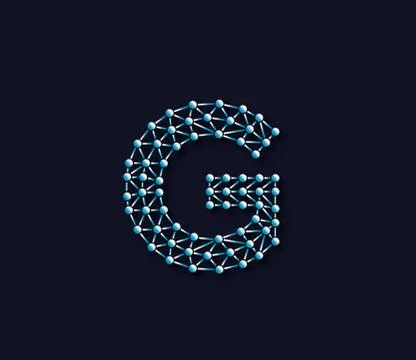 G Alphabet Creative Technology Connections Data Store Logo Design Concept Illustrazione stock