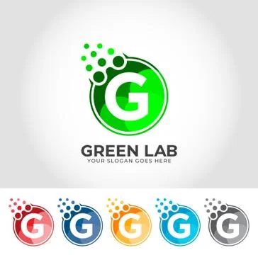 G Alphabet Lab Creative Logo Design Concept Stockillustratie