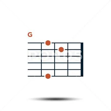 G, Basic Guitar Chord Chart Icon Vector Template ~ Clip Art #123862047
