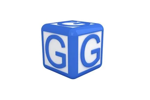 G blue and white block Stock Illustration