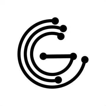 G, CCG, CG initials geometric network line logo Stock Illustration