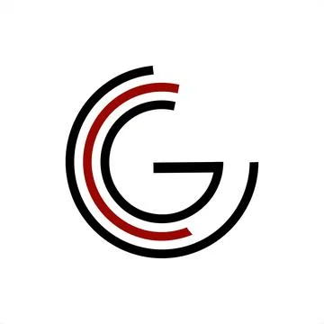 G, CCG, CG initials geometric network line logo Stock Illustration